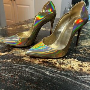 39.5 Christian Louboutin heels / Hot Chick style in iridescent gold